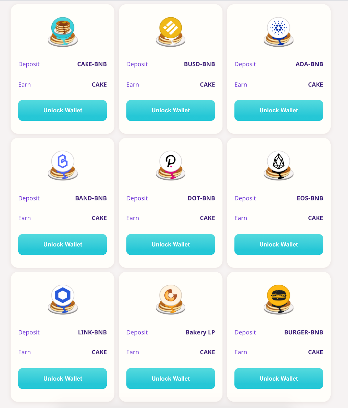 Graphical user interface, pancakeswap yield farming