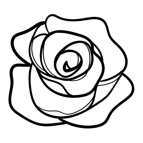 Easy Rose Drawing Outline Ideas