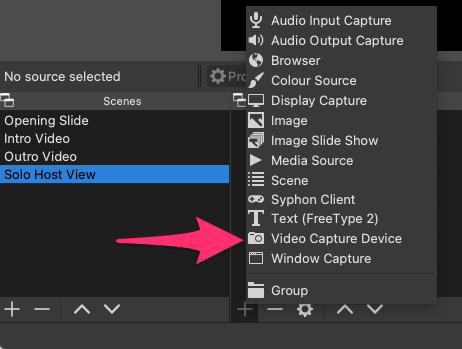 Video Capture Device OBS Studio