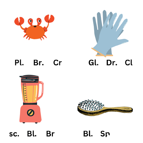 four animated objects