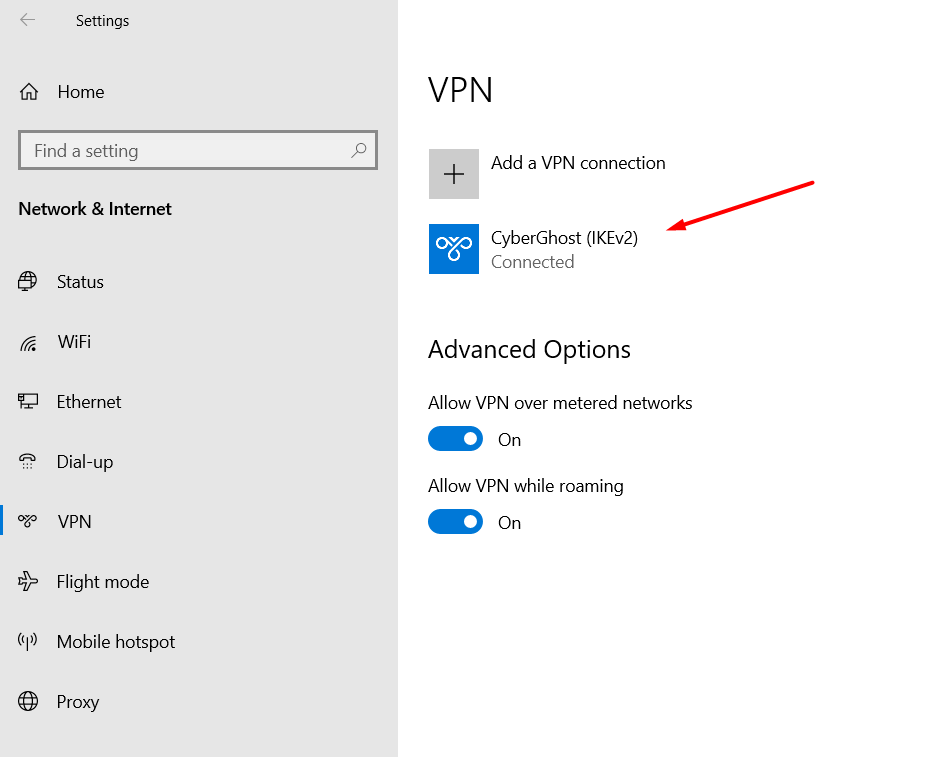 How do I disable VPN on my laptop?