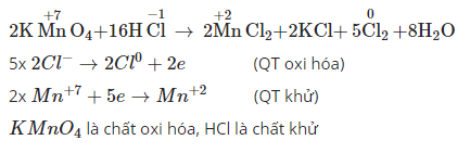 Phương trình phản xạ lão hóa khử KMnO4 + HCl
