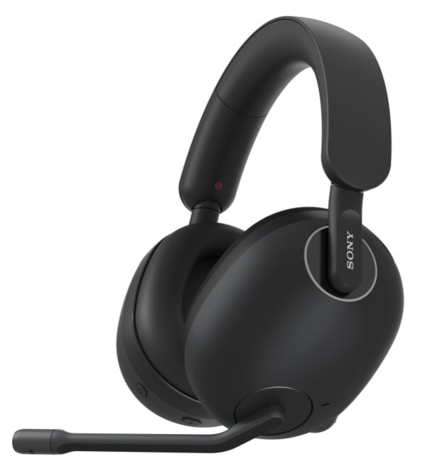 A black headphones with a microphone

Description automatically generated