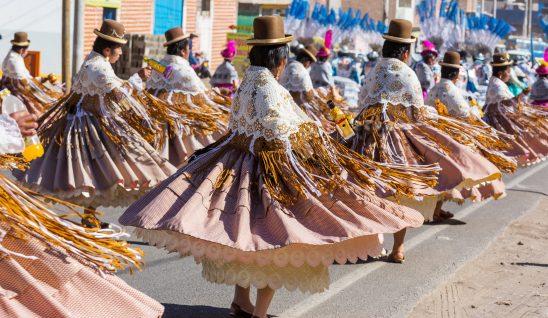 Women dancing in south american parade