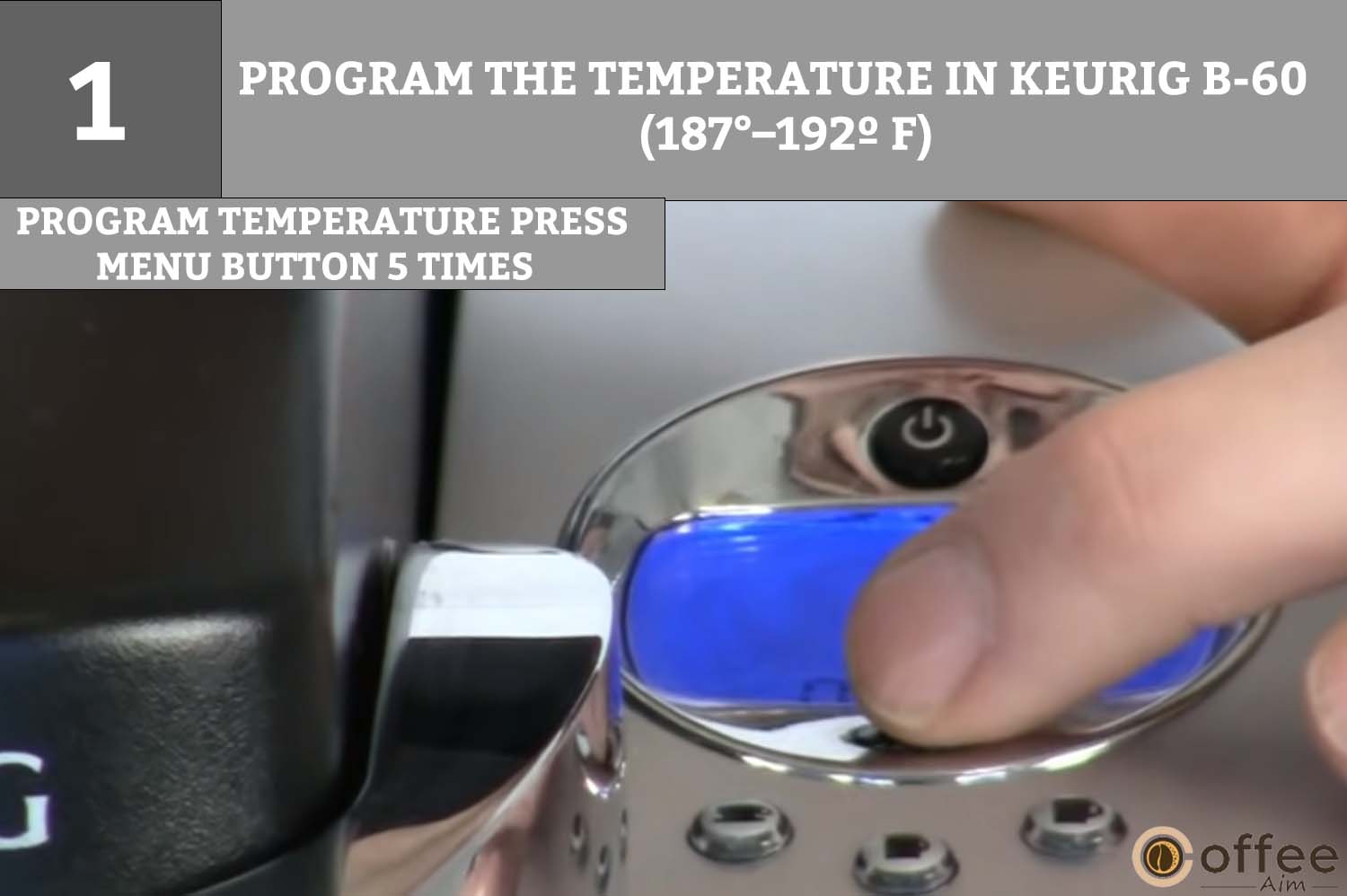 To program the Brew Temperature feature, press the Menu Button five times on the LCD Control Center.