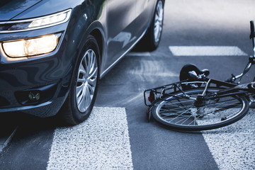 bicycle accident in a crosswalk