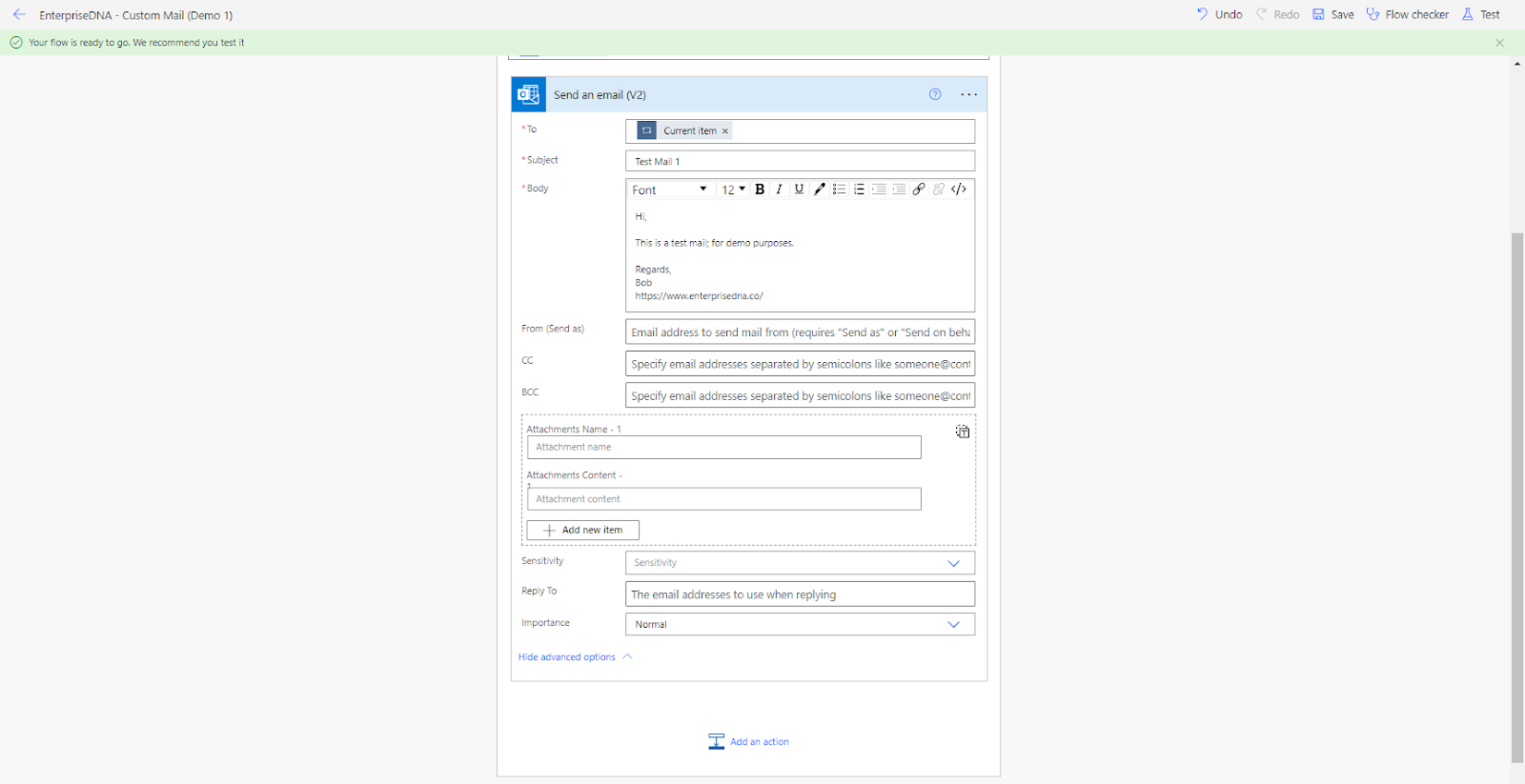 starting an email automation flow in power automate