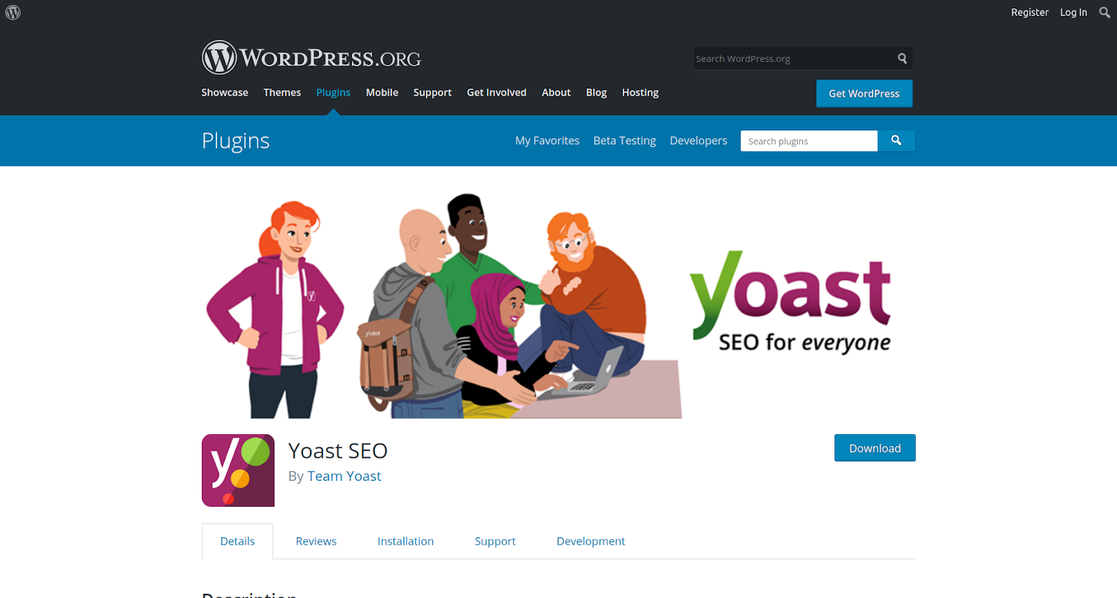 yoast wordpress seo plugin page