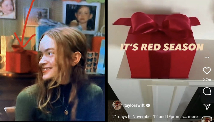 The bright red gift box