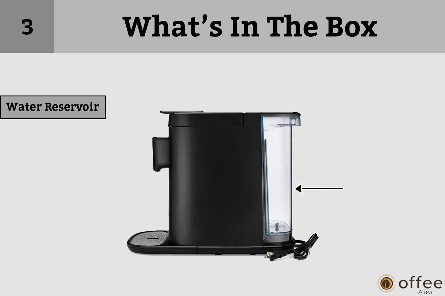 This image provides a visual representation of the "Water Reservoir" for the article titled "What’s In The Box - How to Connect Nespresso Vertuo Creatista Machine."




