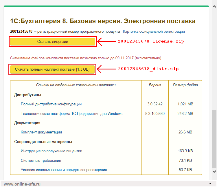 Как скачать дистрибутив 1С Бухгалтерия 3.0 Электронная поставка