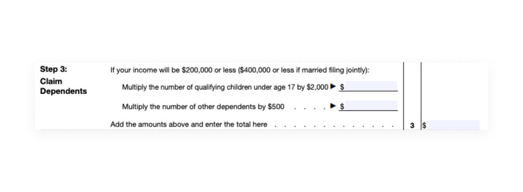 Step 3: Claim Dependents (IRS Form W-4)