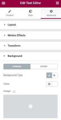 Select Advanced, then Background to choose your background color
