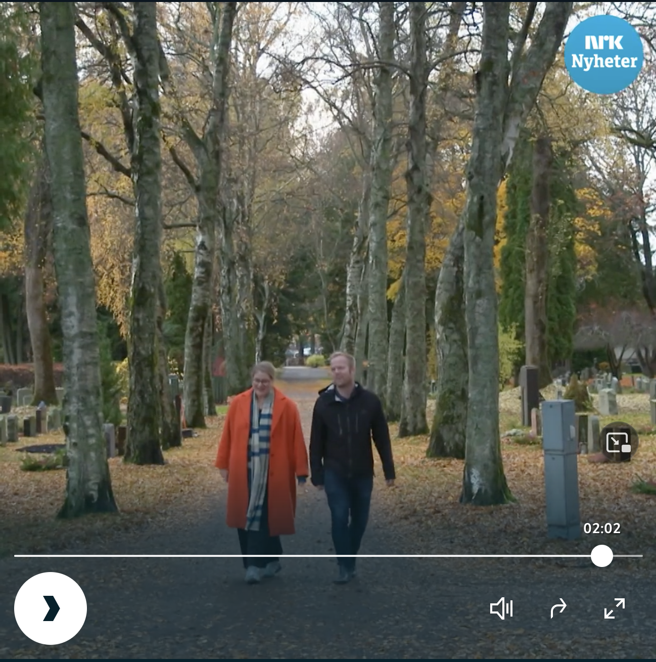 Bilde fra NRK fra reportasje om å planlegge egen begravelse
