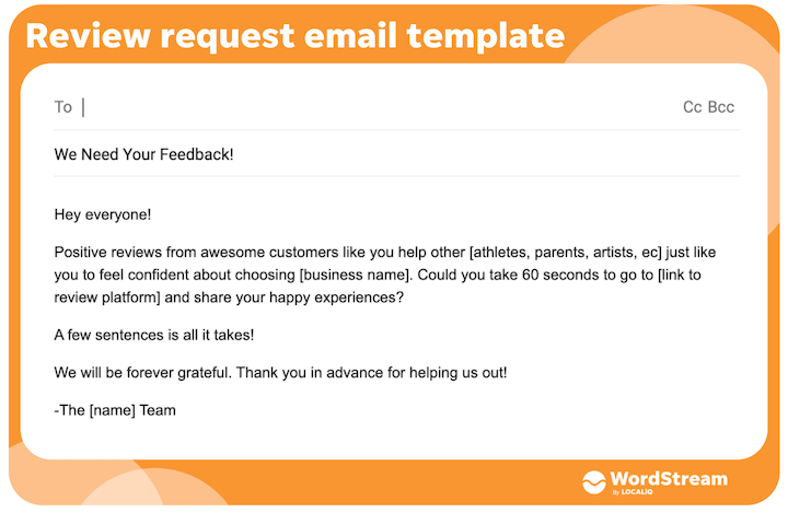 Clever ways to ask for reviews- Send email