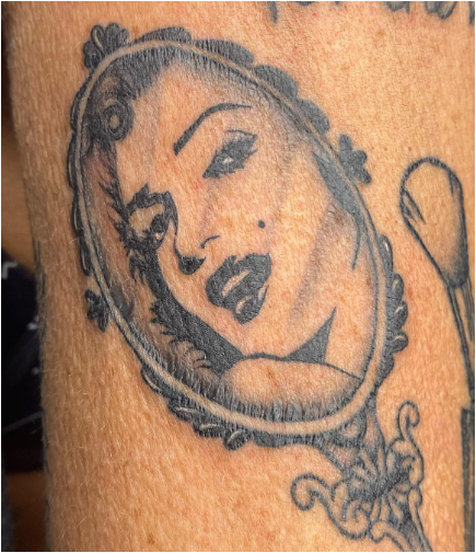 Marilyn Monroe In A Mirror  Tattoo