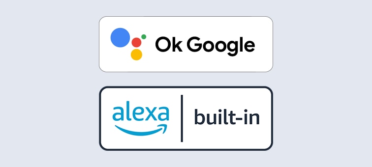 Logos for Ok Google and Alexa built-in