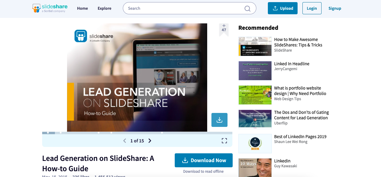 slideshare webpage