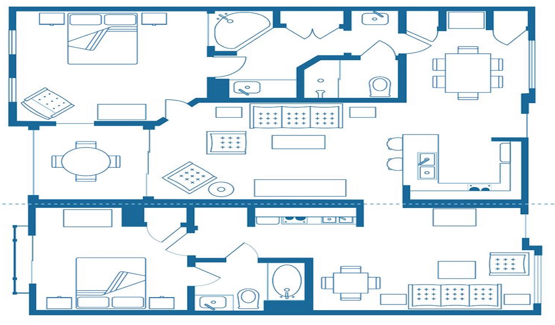 Two Bedroom Lockoff Floor Plan