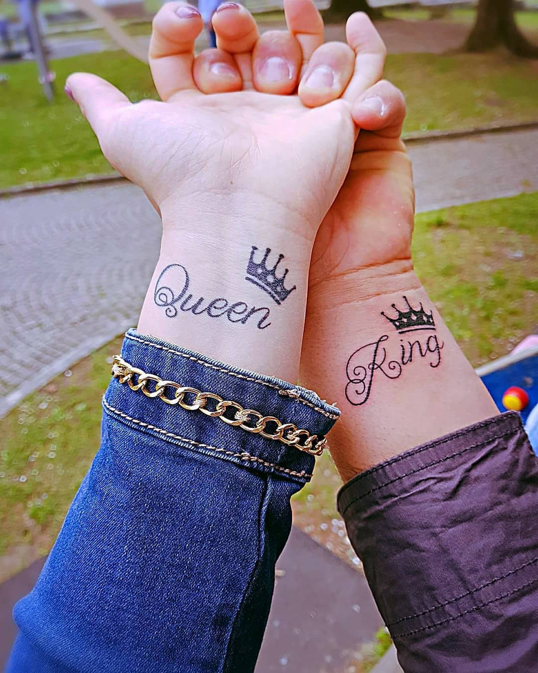 Matching King Queen Wrist Tattoo 