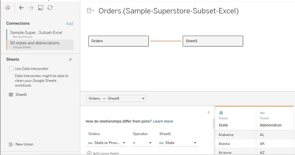 one data source using two connections