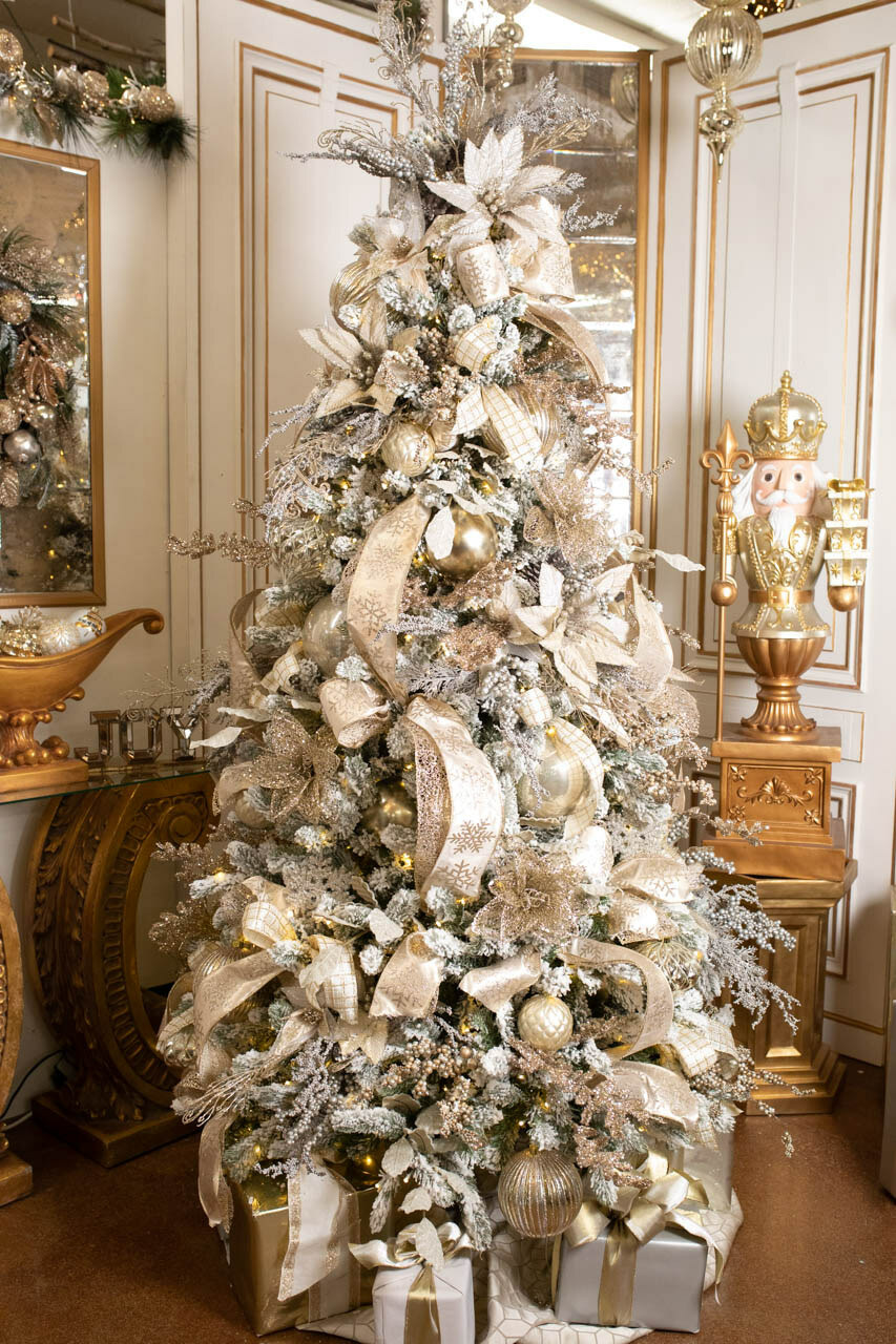 Glam Christmas tree with neutral decor