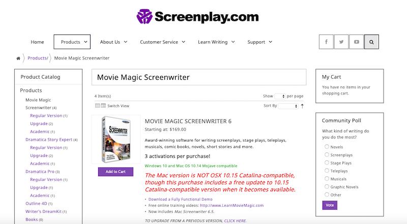 Mejor software de escritura de guiones: Movie Magic