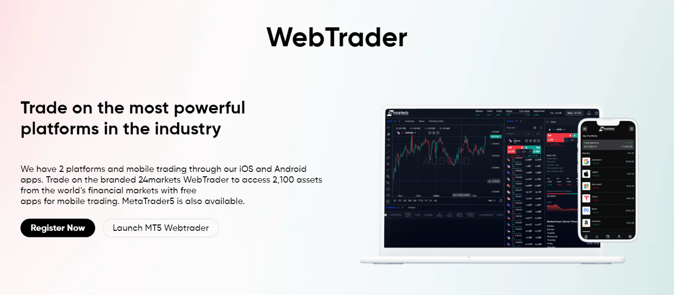 24markets.com WebTrader platform