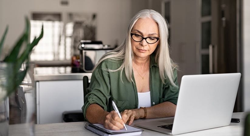 Woman educating herself on the housing market