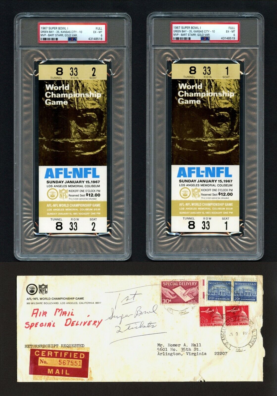 Most valuable Super Bowl Merch: 1967 SUPER BOWL 1 GOLD Tickets