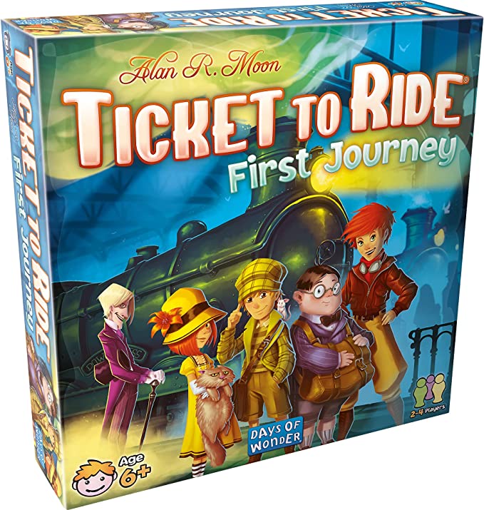 Ticket to Ride First Journey Board Game | Board Game for Kids | Family Board Game | Train Game | Ages 6+ | For 2 to 4 players | Average Playtime 15-30 minutes | Made by Days of Wonder