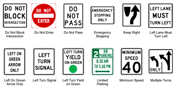 Indiana Road Signs