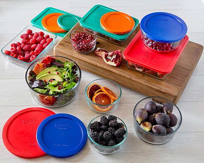 Pyrex Meal Prep Rectangular and Round Food Container Set