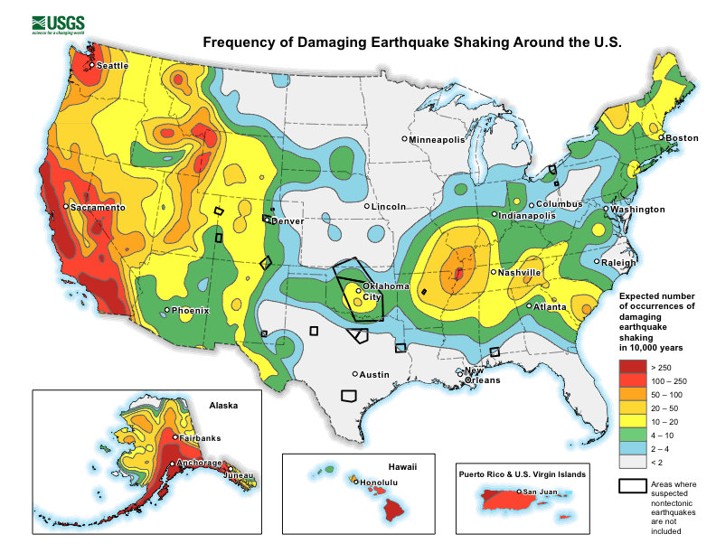 Earthquake insurance hazard map