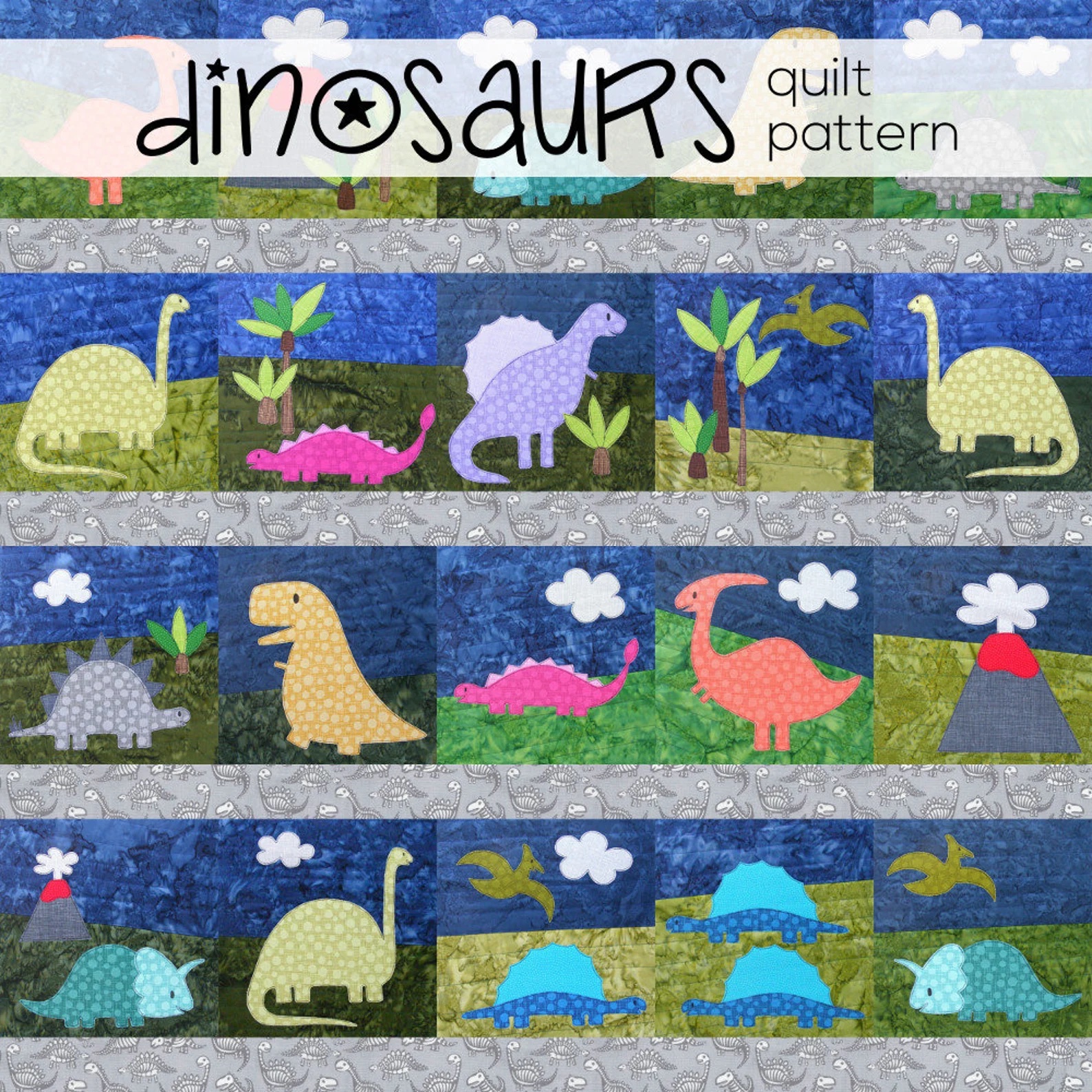 dinosaurs applique quilt pattern dinosaur quilt pattern