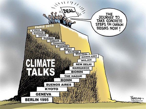 Climate deal in Paris, Paresh Nath,The Khaleej Times, UAE,Climate deal, steps on carbon, Berlin 1995, Paris 2015, Doha, Montreal, Tokyo, Copenhagen, Durban , Cancun, Bali, Nairobi, Buenos Aires, Marrakech, Bonn, The Hague, Geneva
