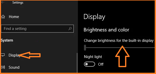 Adjust brightness in Windows 10 Manually