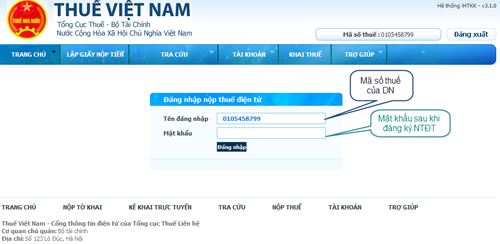 nộp thuế môn bài điện tử 