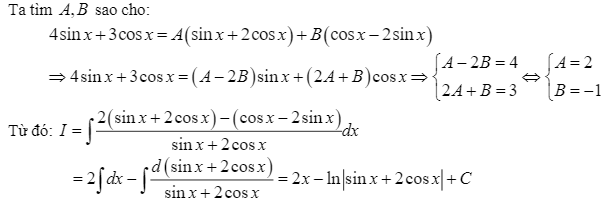 Bài tập nguyên hàm lượng giác