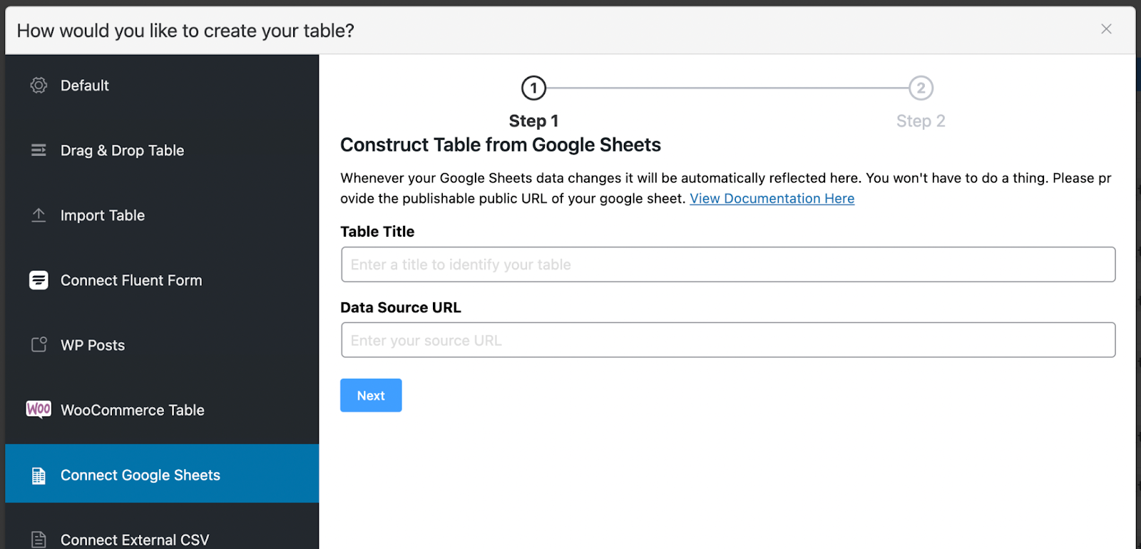 embed Google Sheet data in WordPress