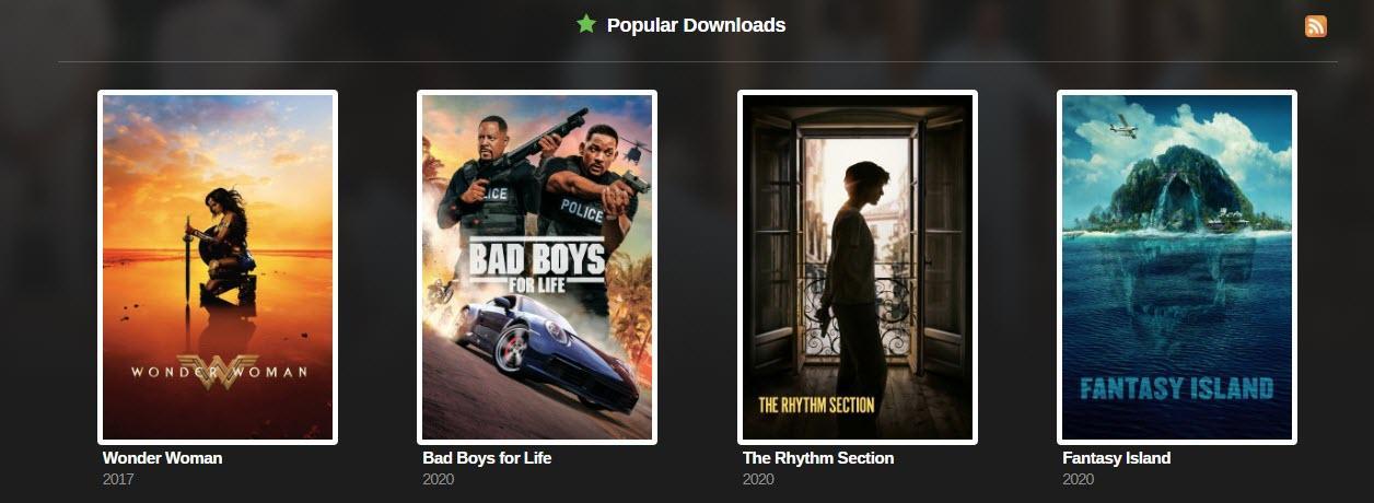 YTS popular downloads.