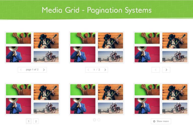 Sistemas de paginación Media Grid