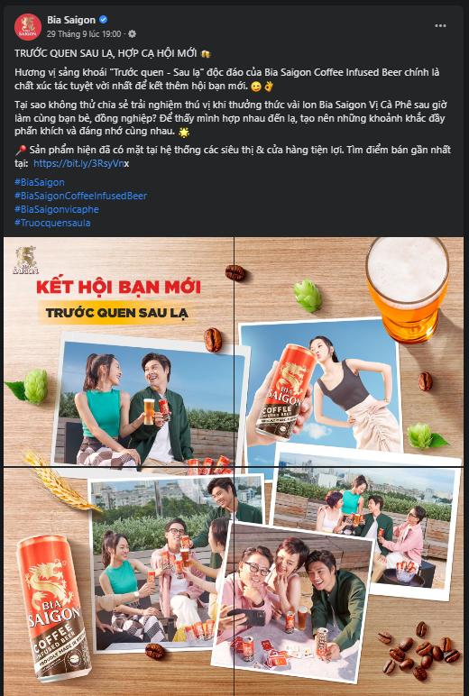 Mẫu content quảng cáo sản phẩm bia