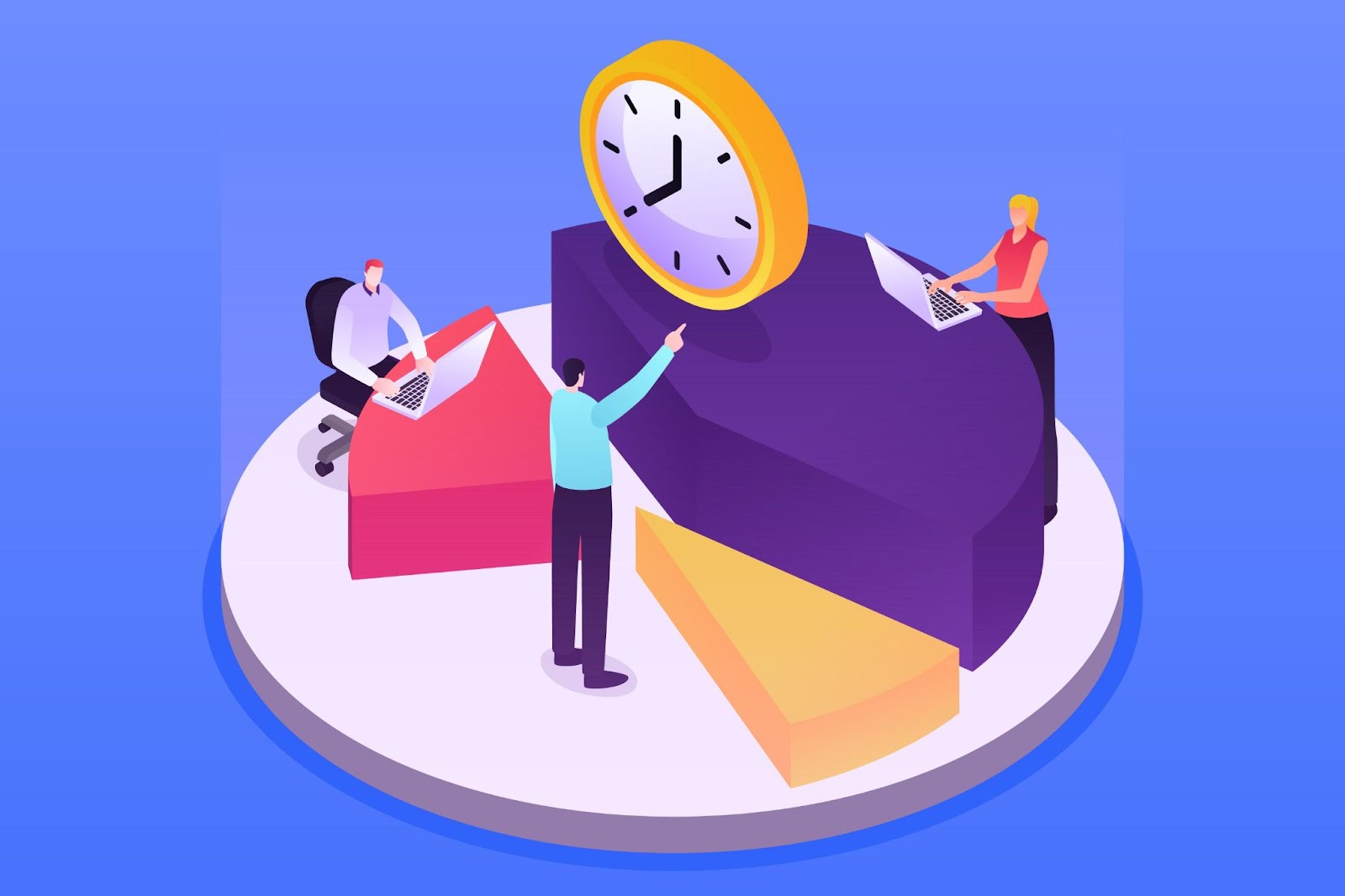 vector isometric time management concept