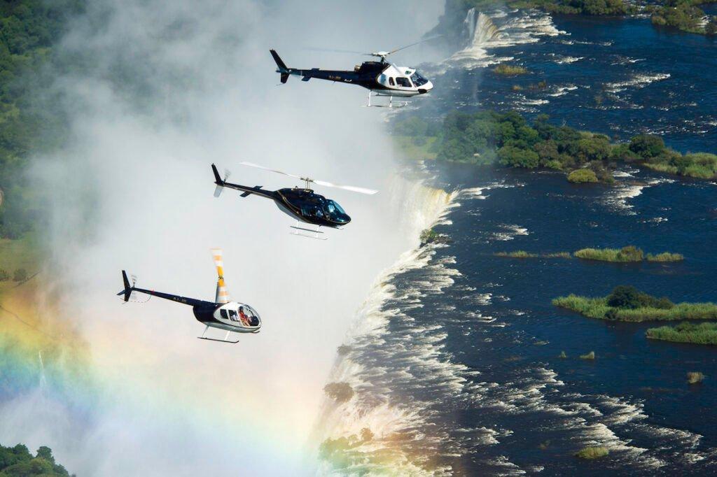 Helicopter Flight Over The Victoria Falls