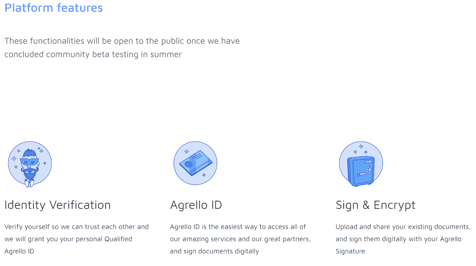 Agrello platform features