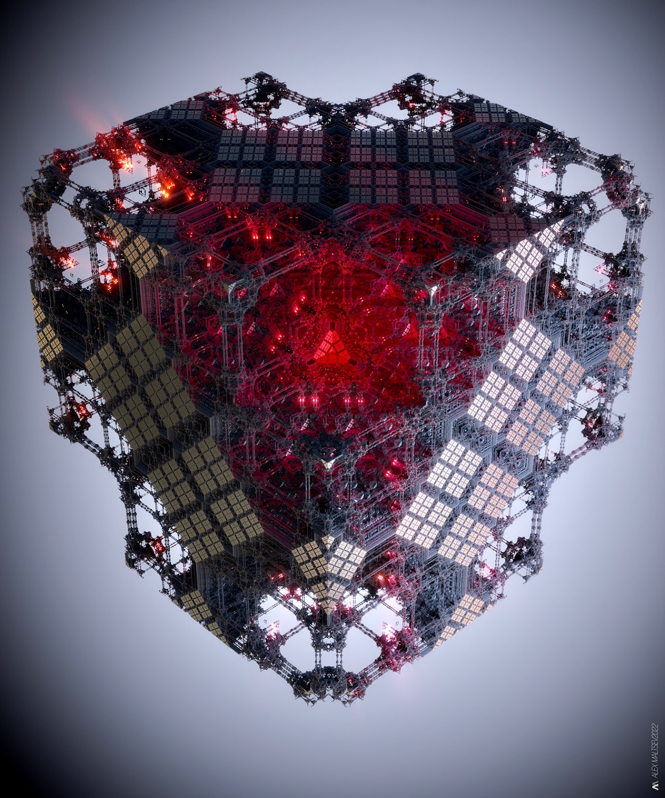 geometric Procedural 3D abstract cinema 4d color complex dark fractals particles