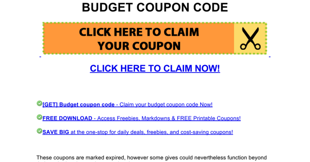 budget coupon code Google Docs