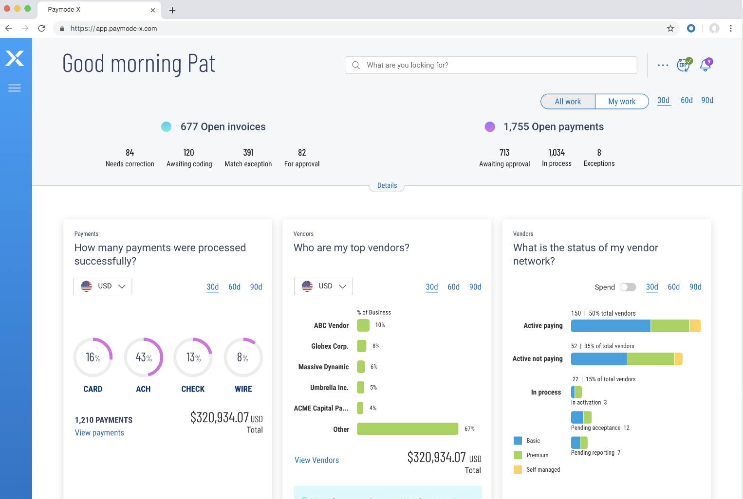 Paymode-X Dashboard 