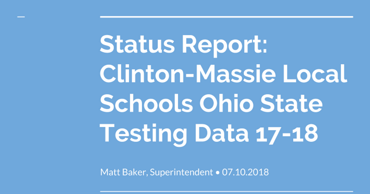 Status Report 2018 Test Data